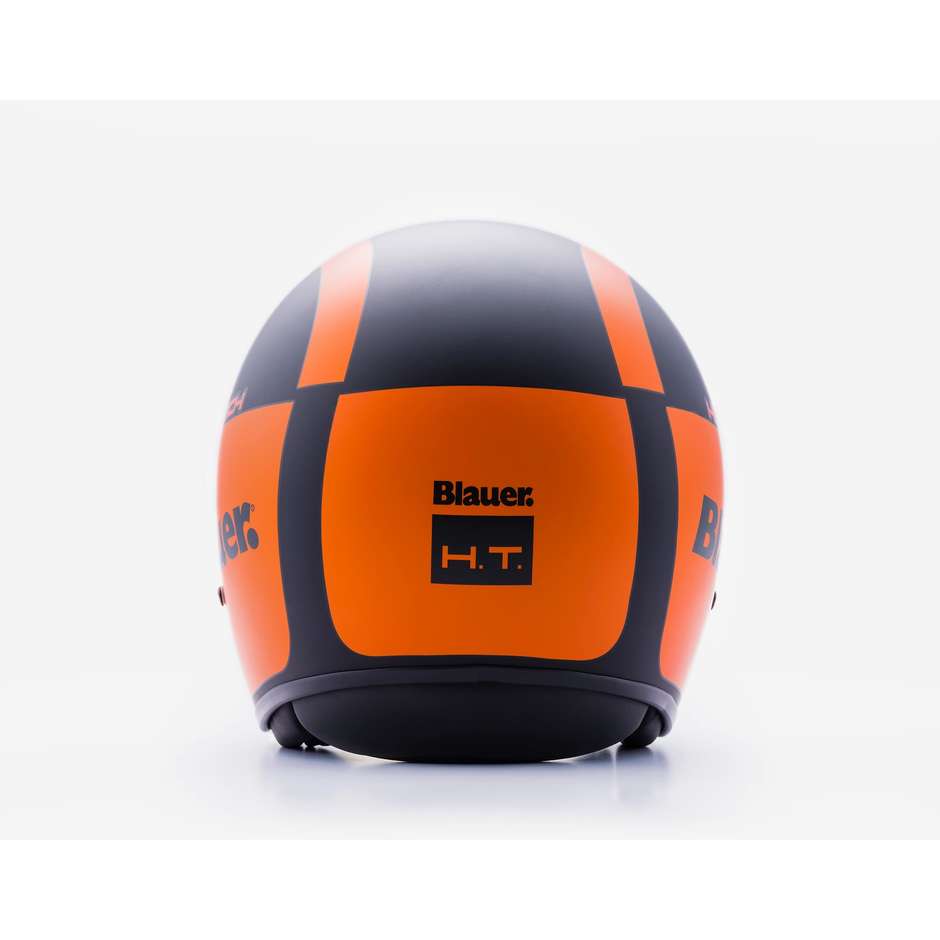 Casque Moto Jet Blauer Pilot 1.1 HT En Fibre Graphique G Noir Mat Orange