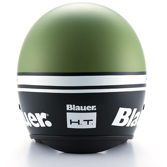 Casque moto Jet Blauer Pilot 1.1 HT en fibre multicolore mat noir vert