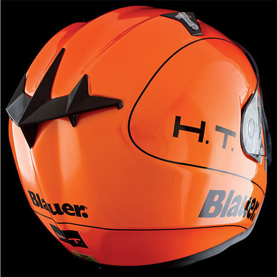 Casque moto Jet Blauer Trooper en fibre avec visière orange