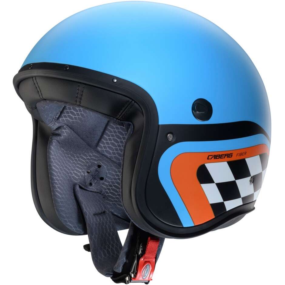 Casque moto jet Caberg FREERIDE X DAYTONA bleu clair mat noir orange