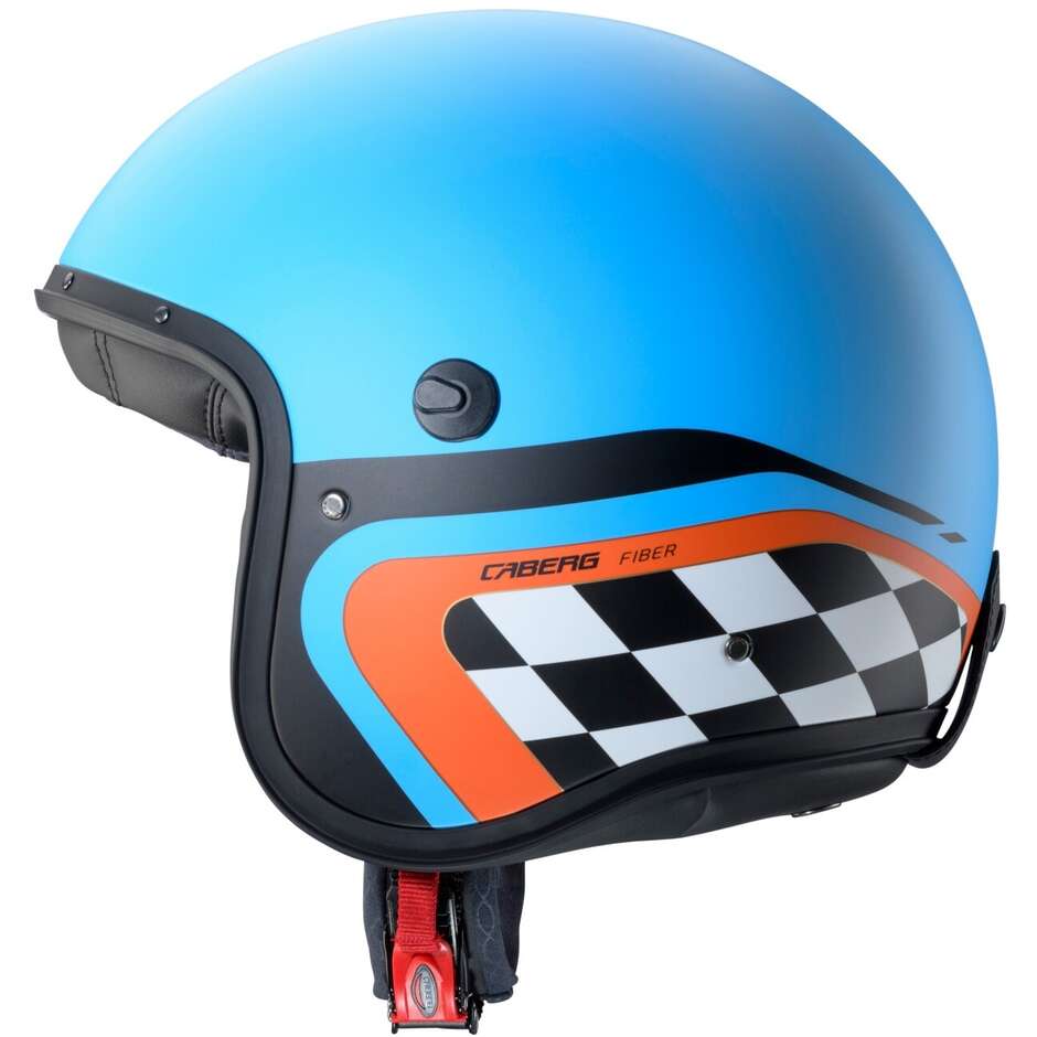 Casque moto jet Caberg FREERIDE X DAYTONA bleu clair mat noir orange