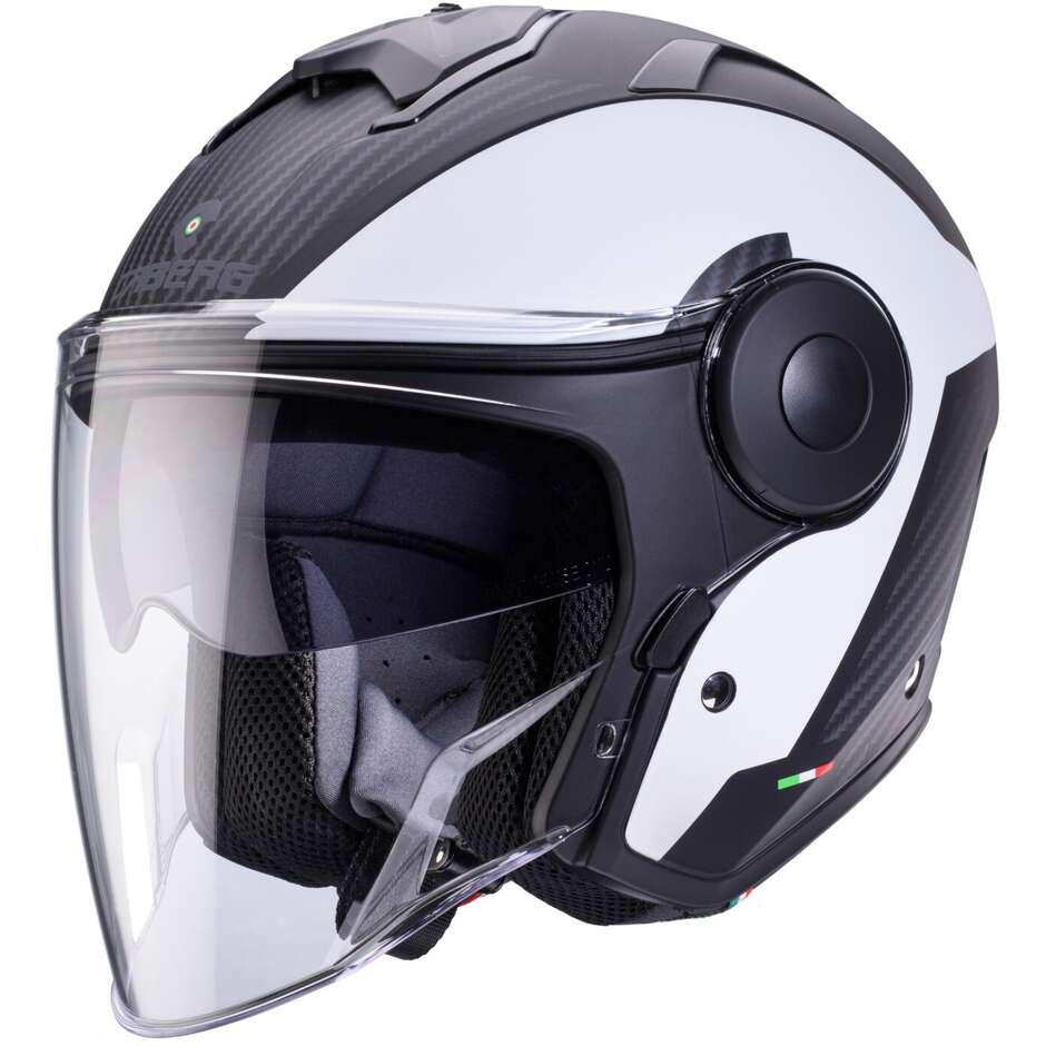 Casque Moto Jet Caberg SOHO MILANO Noir Mat Blanc