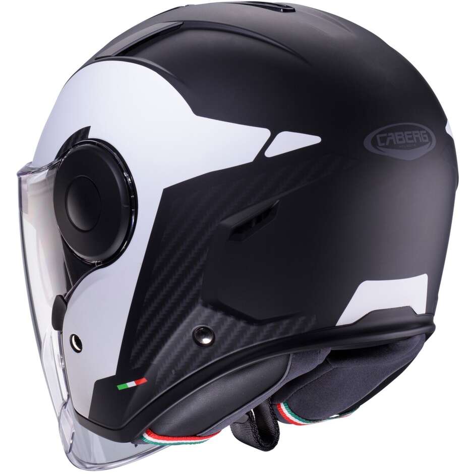 Casque Moto Jet Caberg SOHO MILANO Noir Mat Blanc