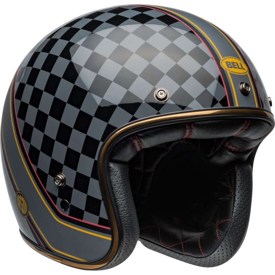 Casque Moto Jet Cafè Racer Bell CUSTOM 500 ROLAND SAND WREAKERS Noir Or Mat Brillant