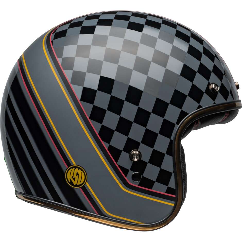 Casque Moto Jet Cafè Racer Bell CUSTOM 500 ROLAND SAND WREAKERS Noir Or Mat Brillant