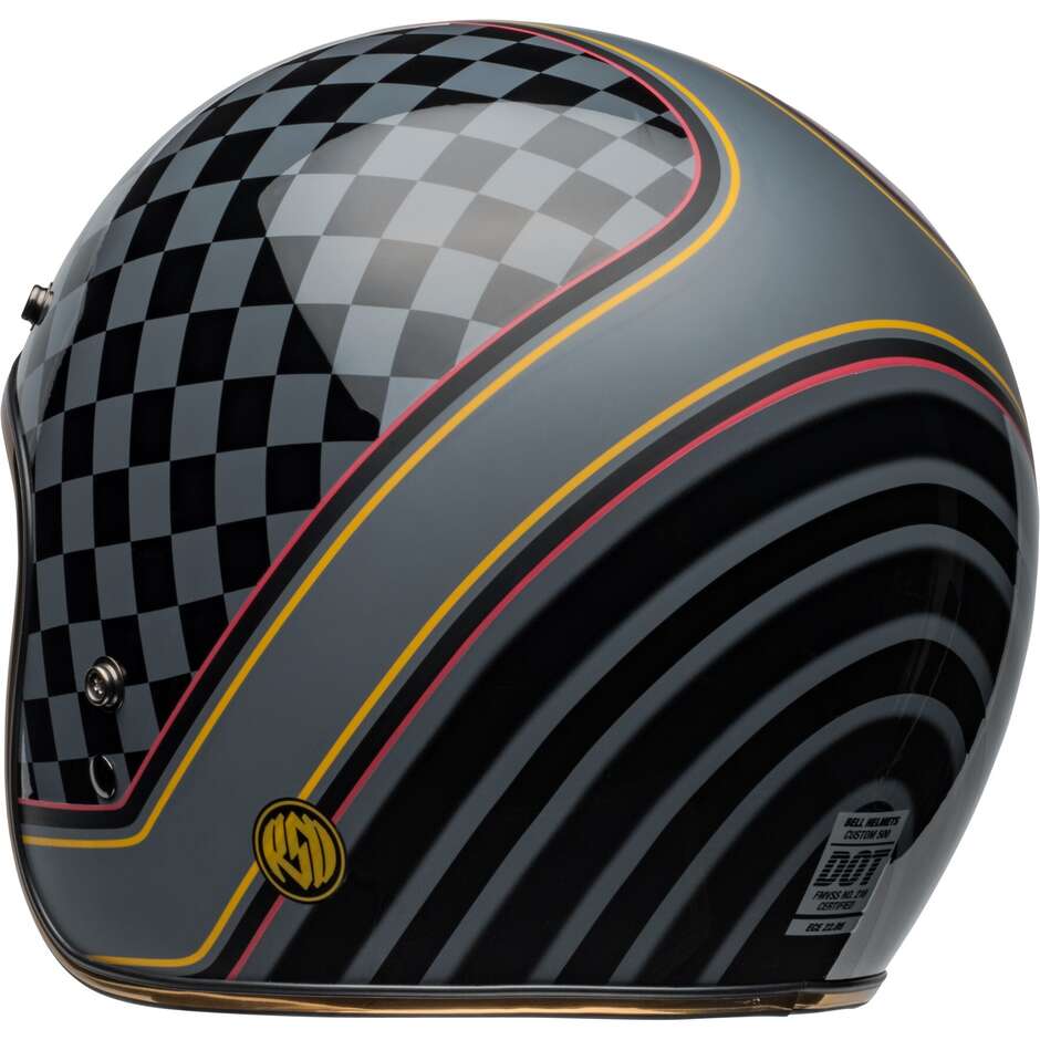 Casque Moto Jet Cafè Racer Bell CUSTOM 500 ROLAND SAND WREAKERS Noir Or Mat Brillant