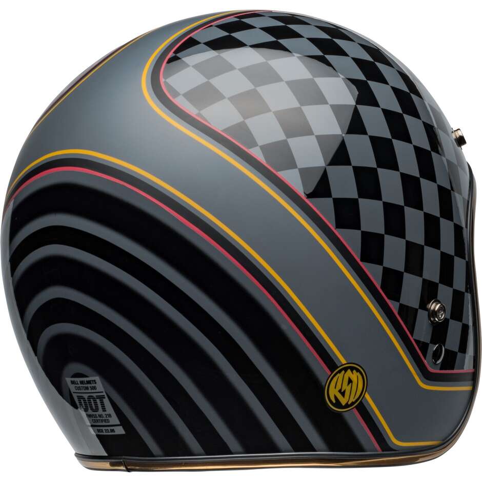 Casque Moto Jet Cafè Racer Bell CUSTOM 500 ROLAND SAND WREAKERS Noir Or Mat Brillant