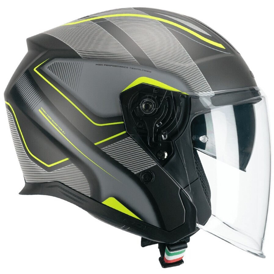 Casque Moto Jet CGM 136G RNA SPORT Gris Jaune Fluo Mat