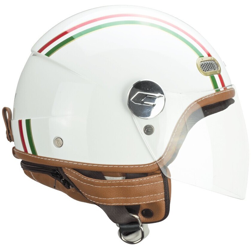 Casque Moto Jet CGM 191I PIX IT Vert Blanc Rouge long