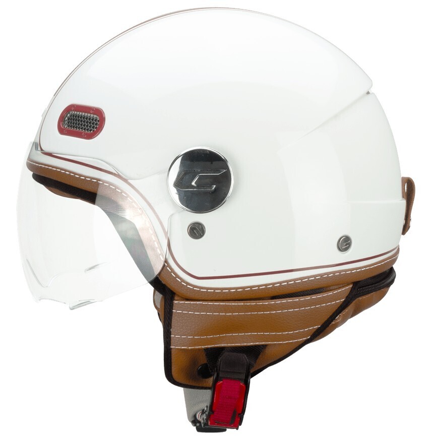 Casque Moto Jet CGM 191V PIX VINTAGE Blanc Bordeaux
