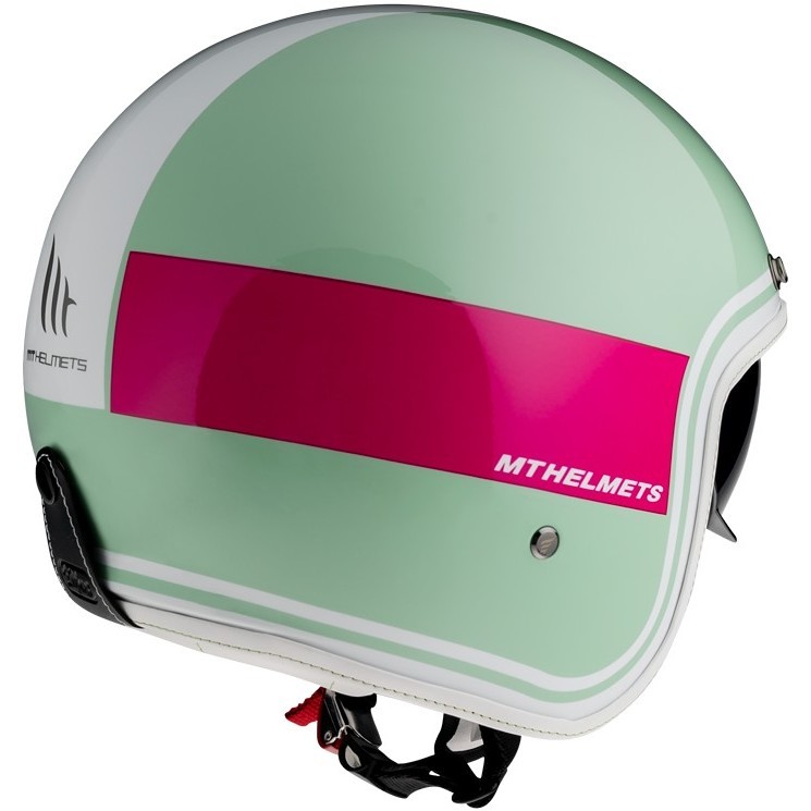 Casque Moto Jet Custom MT Casques Le Mans 2 SV TANT D8 Glossy White Pink