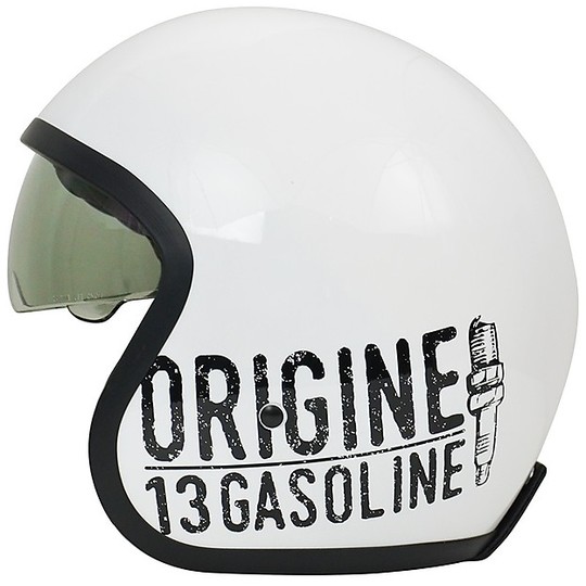 Casque moto Jet Custom Origin SPRINT GASOLINE 13 Glossy White