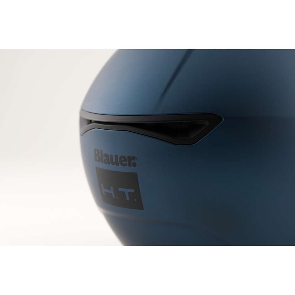 Casque Moto Jet Double Visière Blauer DJ-01 Mono Bleu Mat