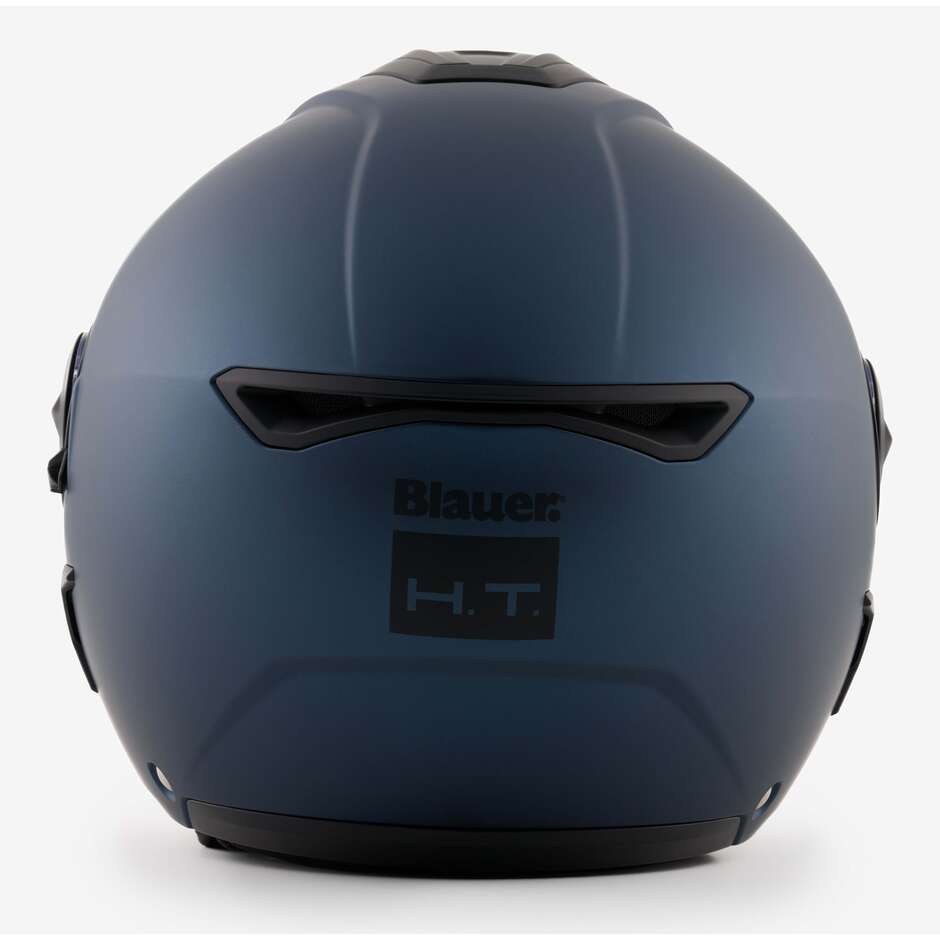 Casque Moto Jet Double Visière Blauer DJ-01 Mono Bleu Mat