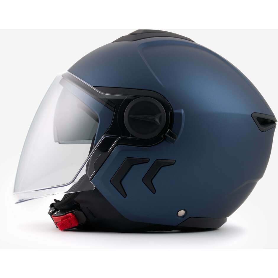 Casque Moto Jet Double Visière Blauer DJ-01 Mono Bleu Mat