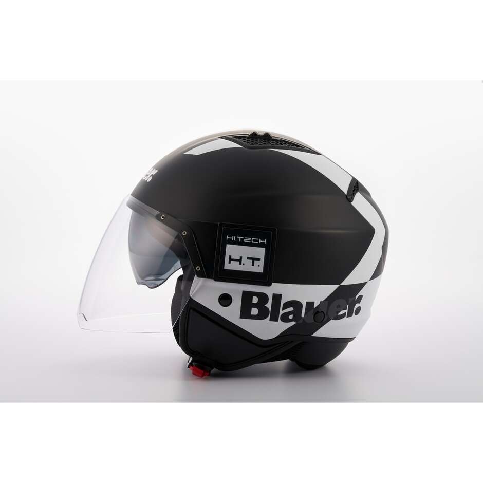Casque Moto Jet en Fibre Blauer BET HT Noir Blanc
