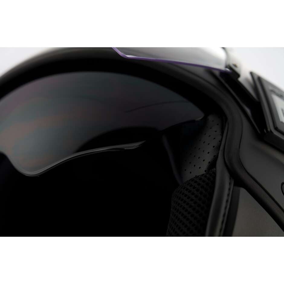 Casque Moto Jet en Fibre Noire Monochrome Blauer BET HT