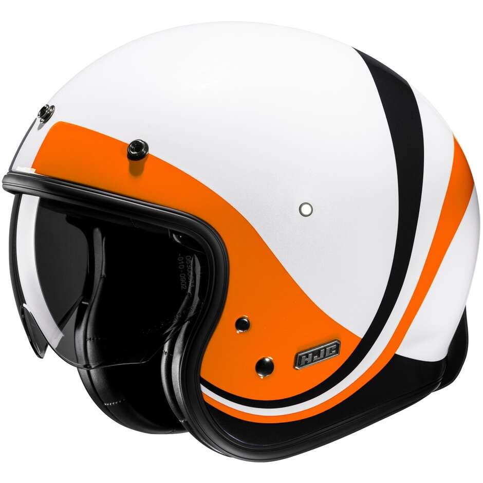 Casque Moto Jet Hjc V31 EMGO MC7 Blanc Orange