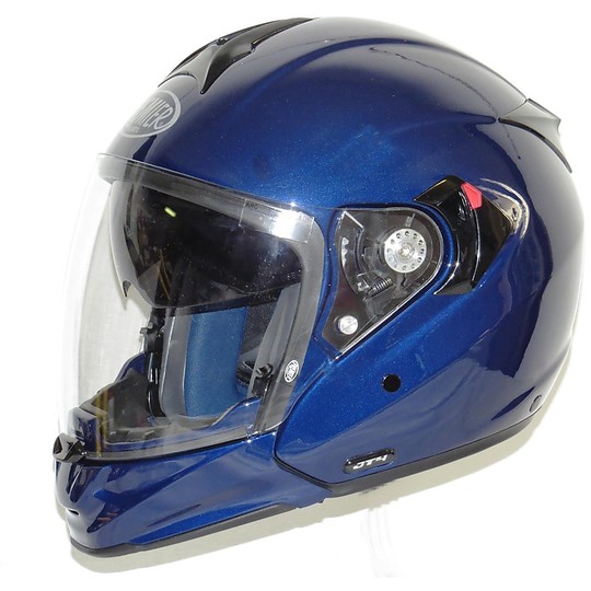 Casque moto Jet / Integral Premier Jt4 Allroad Chin détachable Bleu métallique