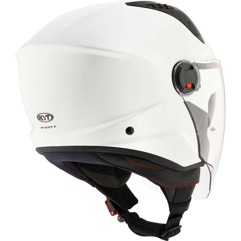 Casque Moto Jet KYT D-CITY PLAIN CRYSTAL Blanc Mat
