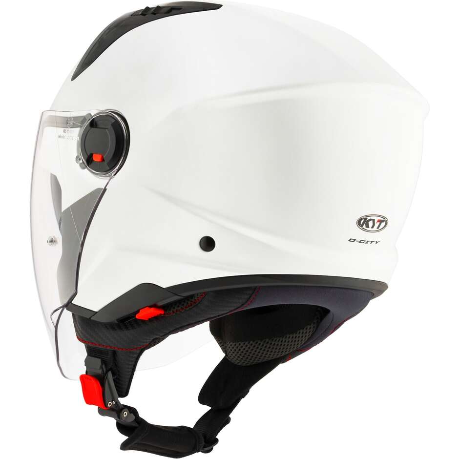 Casque Moto Jet KYT D-CITY PLAIN CRYSTAL Blanc Mat