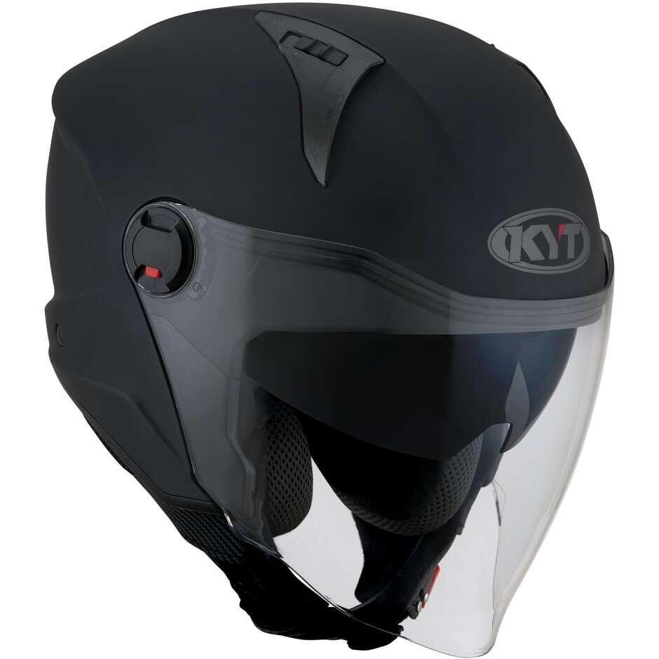 Casque Moto Jet KYT D-CITY PLAIN Noir Mat