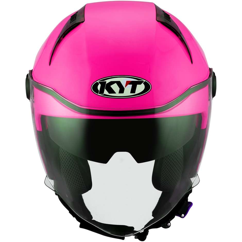 Casque Moto Jet KYT D-CITY PLAIN Pink Fuo