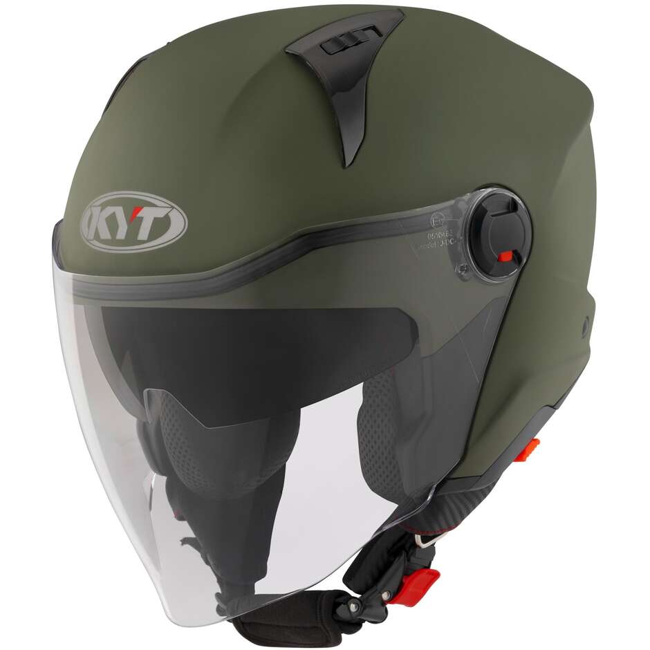 Casque Moto Jet KYT D-CITY PLAIN Vert Militaire