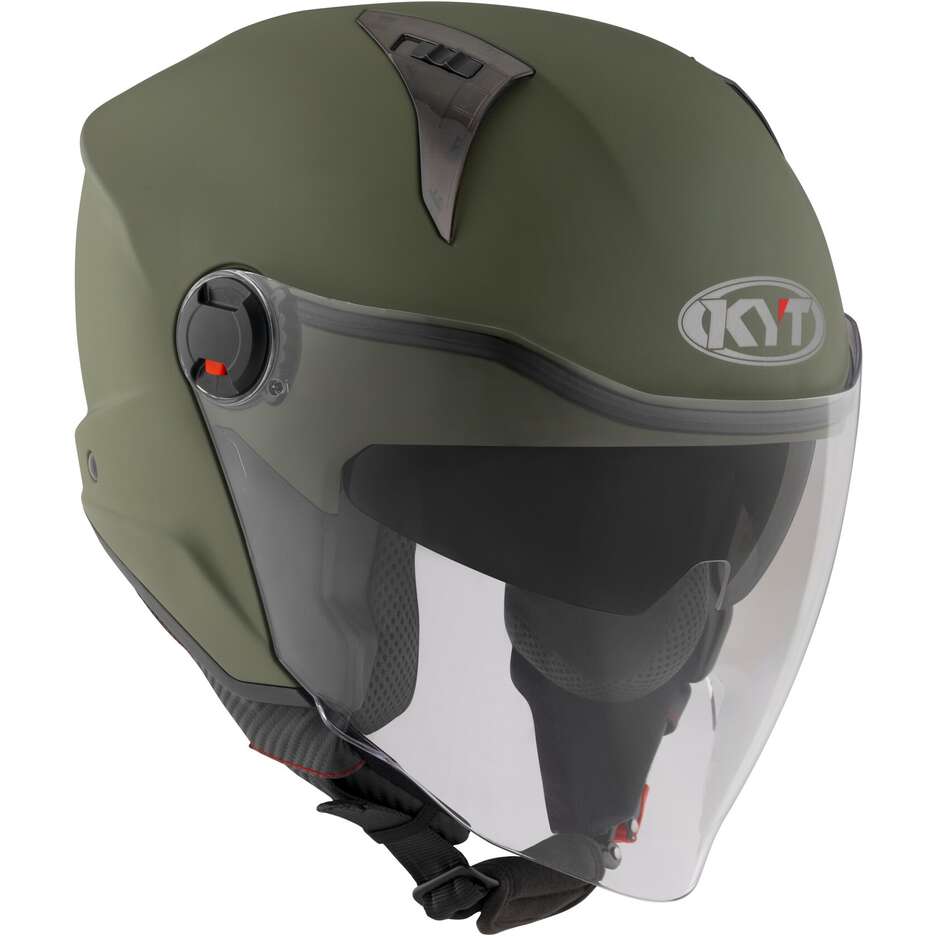 Casque Moto Jet KYT D-CITY PLAIN Vert Militaire