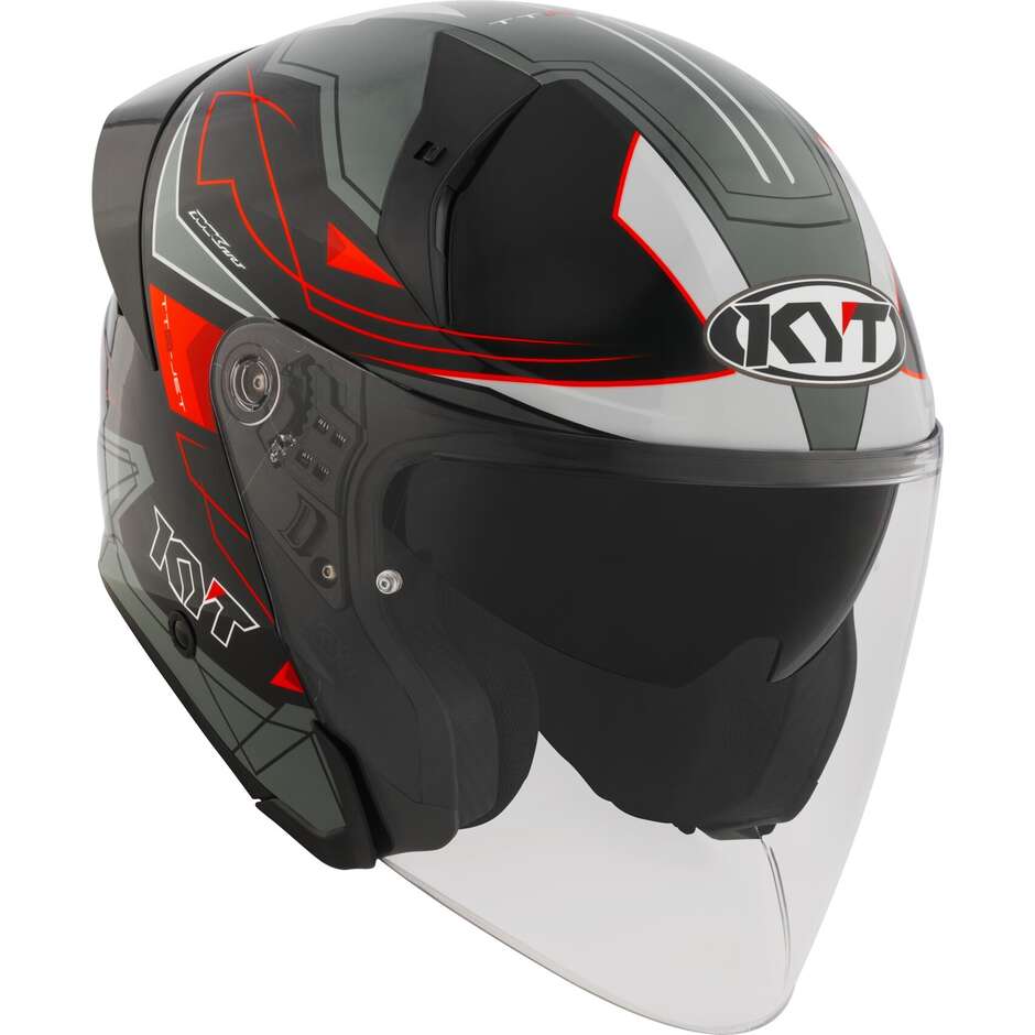 Casque Moto Jet Kyt TTR-JET LED Noir Gris