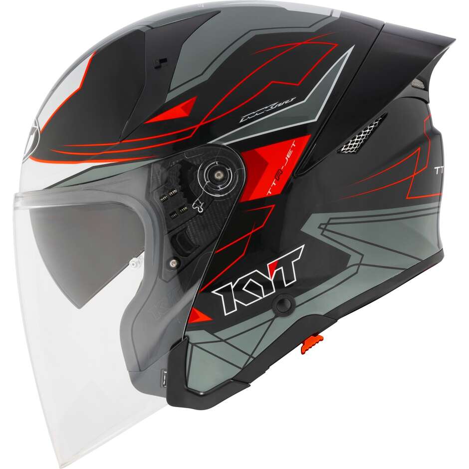 Casque Moto Jet Kyt TTR-JET LED Noir Gris