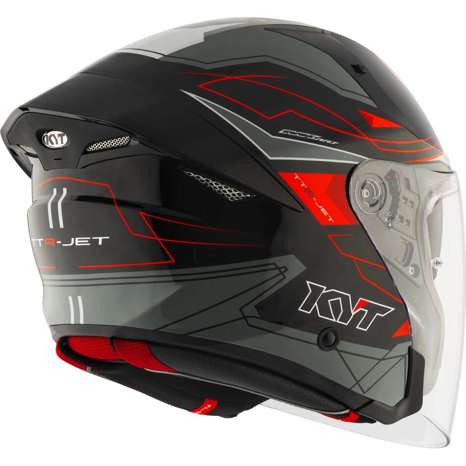Casque Moto Jet Kyt TTR-JET LED Noir Gris