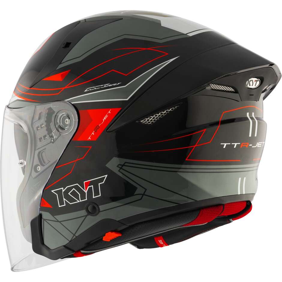 Casque Moto Jet Kyt TTR-JET LED Noir Gris