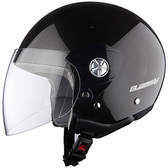 Casque moto jet LS2 OF518 Midway Glossy Black