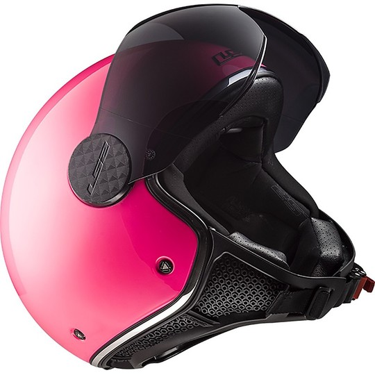Casque Moto Jet Ls2 OF558 SPHERE LUX Solid Pink + Smoked Visor