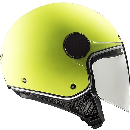 Casque Moto Jet Ls2 OF558 SPHERE LUX Solid Yellow Fluo + Smoked Visor