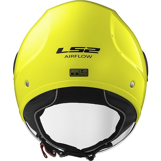 Casque Moto Jet LS2 OF562 Airflow Solid Yellow Fluo