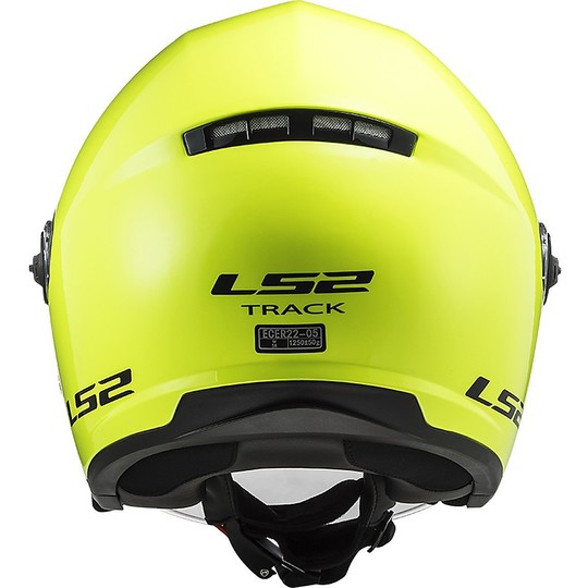Casque Moto Jet LS2 OF569 Track Solid Yellow Fluo