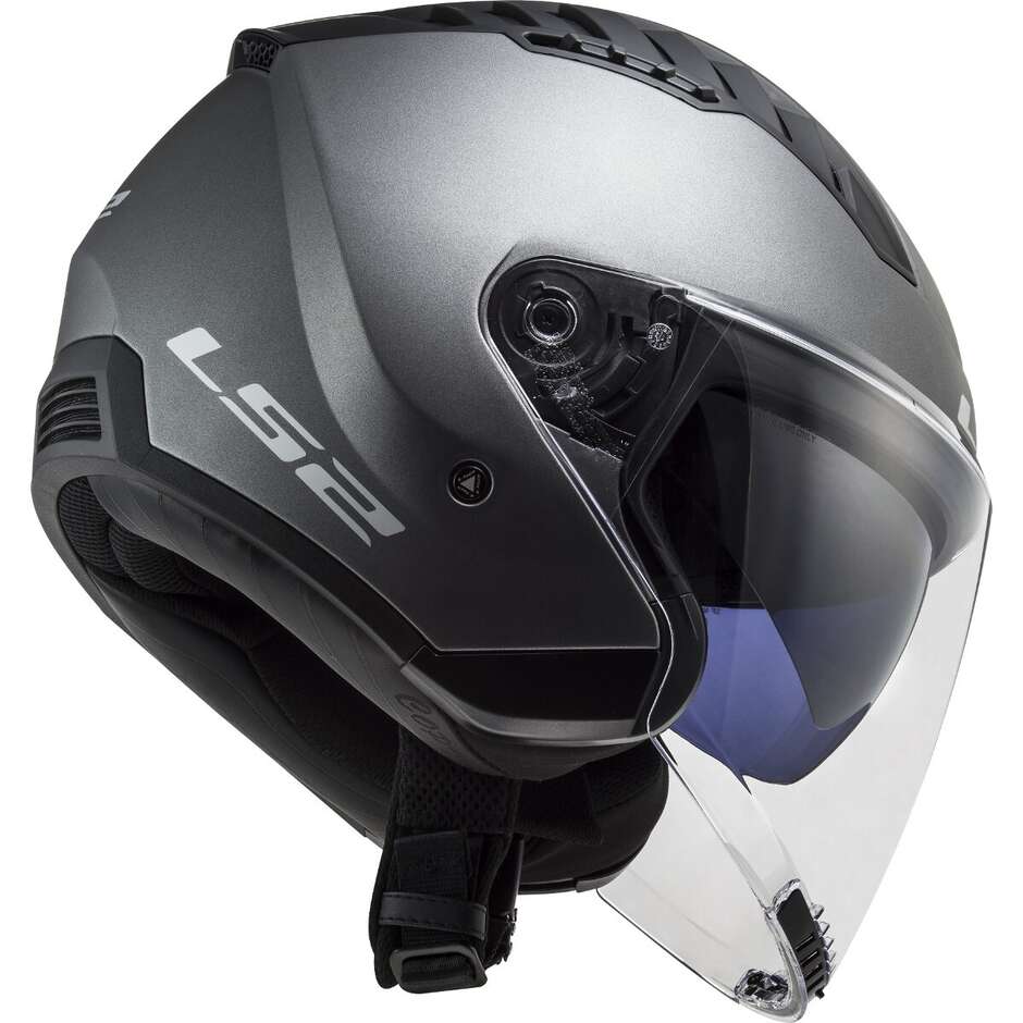 Casque Moto Jet Ls2 OF600 COPTER II Titane Mat