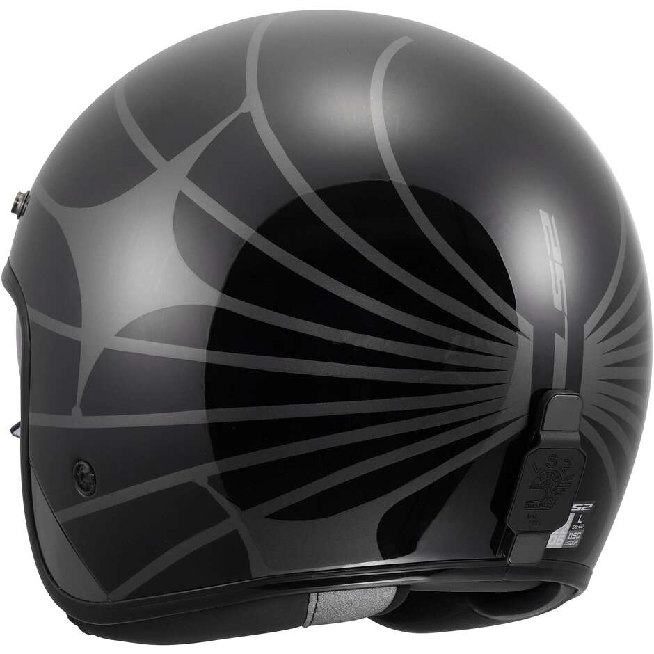 Casque moto jet LS2 OF601 BOB II COSMIC noir gris