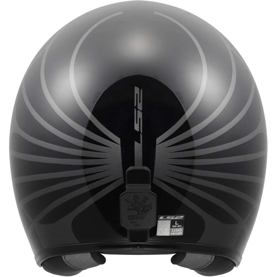 Casque moto jet LS2 OF601 BOB II COSMIC noir gris