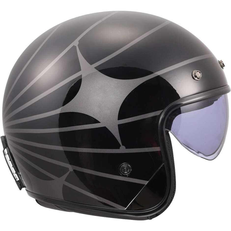 Casque moto jet LS2 OF601 BOB II COSMIC noir gris