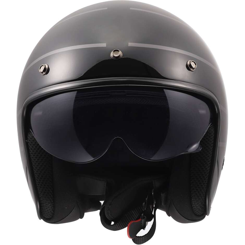 Casque moto jet LS2 OF601 BOB II COSMIC noir gris