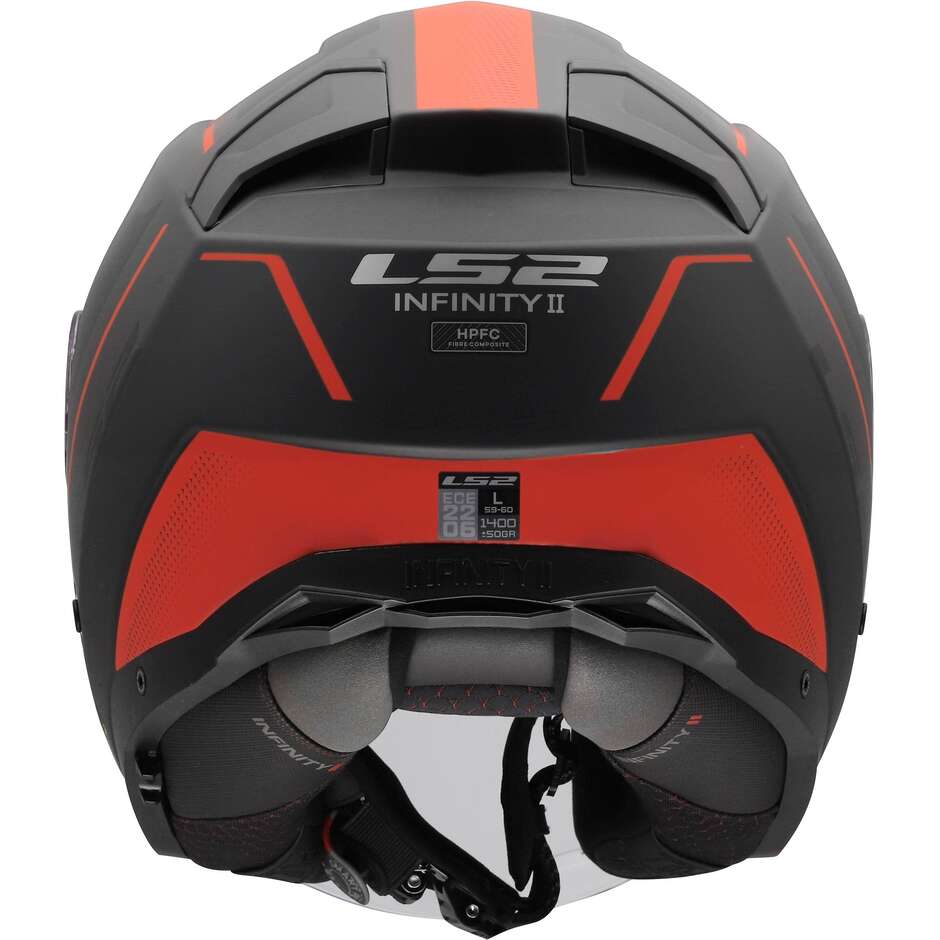 Casque moto jet LS2 OF603 INFINITY II VEYRON Noir Gris Rouge