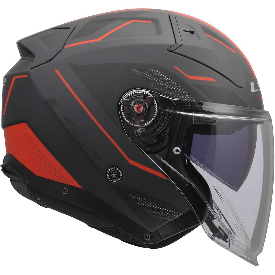Casque moto jet LS2 OF603 INFINITY II VEYRON Noir Gris Rouge