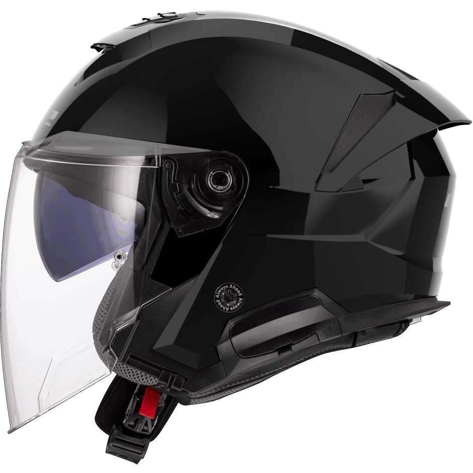 Casque Moto Jet LS2 OF618 VERSO II SOLID Noir Brillant