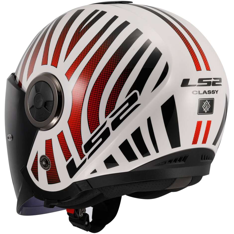 Casque Moto Jet Ls2 OF620 CLASSY COOL Blanc Wineberry