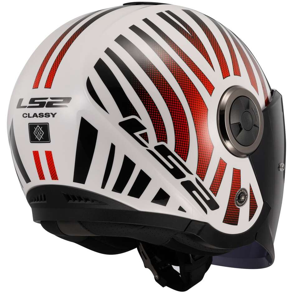 Casque Moto Jet Ls2 OF620 CLASSY COOL Blanc Wineberry