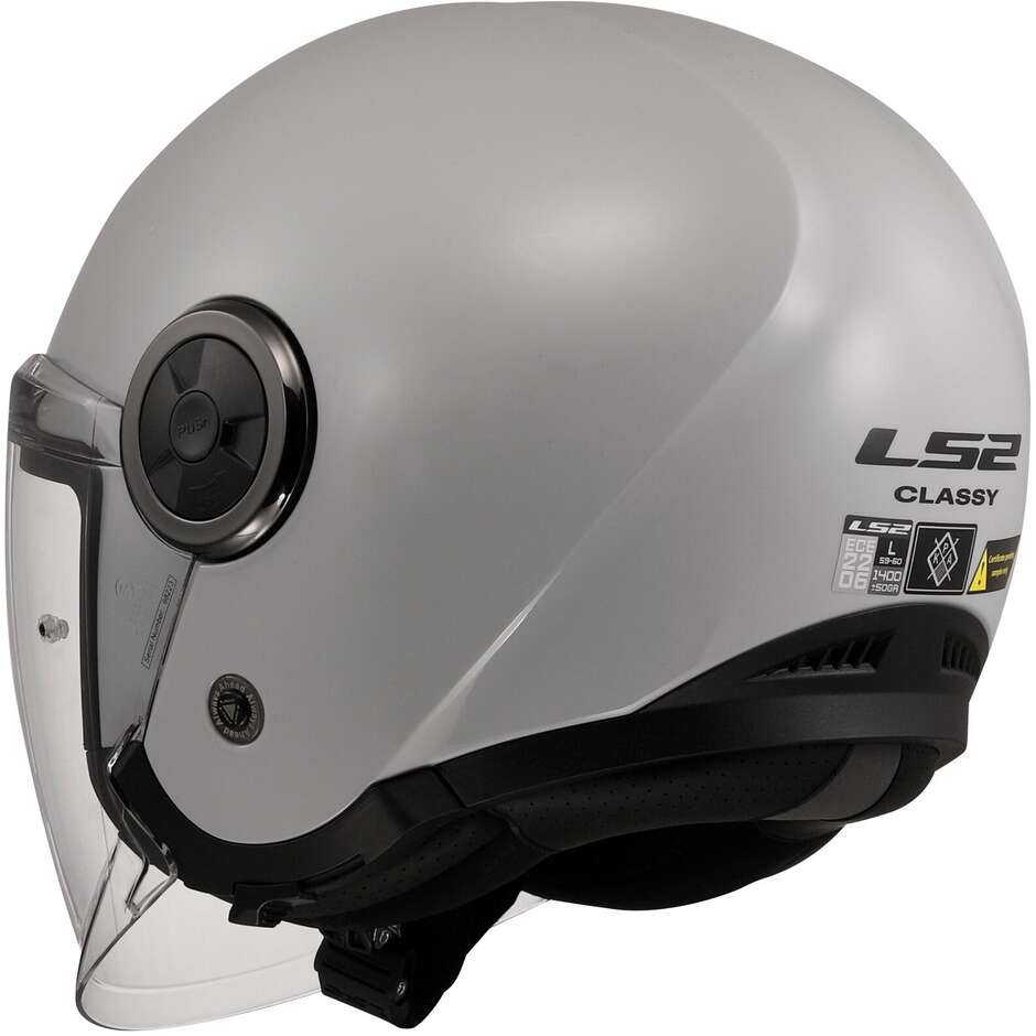 Casque Moto Jet Ls2 OF620 CLASSY SOLID Gris Perle