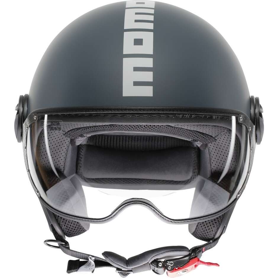 Casque Moto Jet Momo Design FGTR CLASSIC Candy Ottanio Gris Blanc Mat